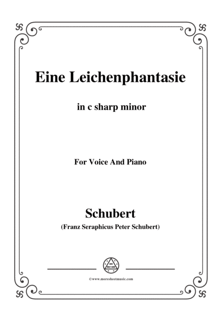 Free Sheet Music Schubert Eine Leichenphantasie D 7 In C Sharp Minor For Voice Piano