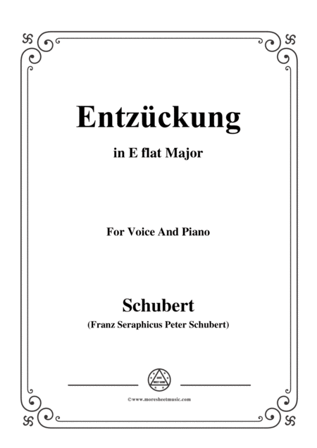 Free Sheet Music Schubert Entzckung In E Flat Major For Voice Piano