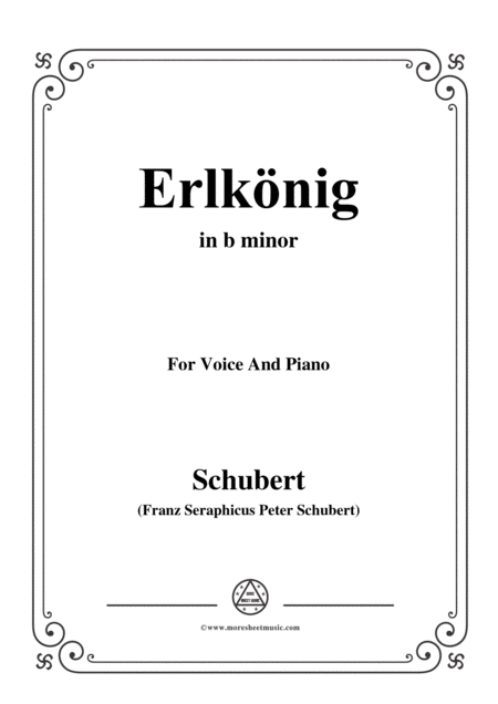 Schubert Erlknig In B Minor For Voice And Piano Sheet Music