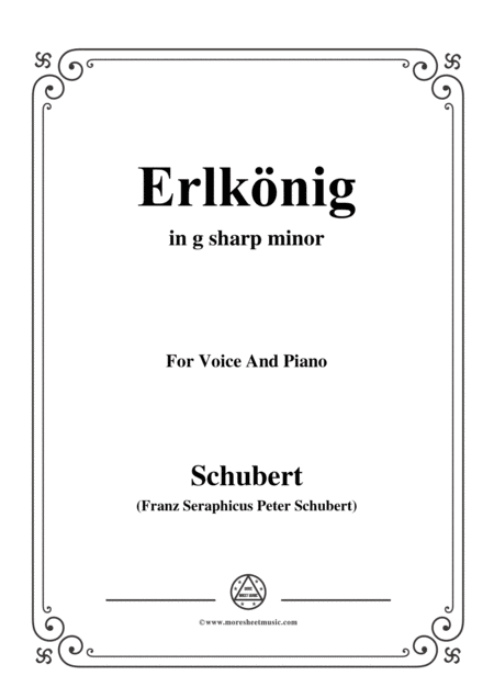 Schubert Erlknig In G Sharp Minor For Voice And Piano Sheet Music