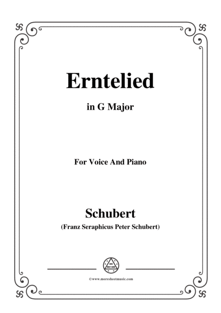 Free Sheet Music Schubert Erntelied In G Major For Voice Piano