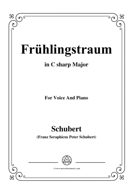 Schubert Frhlingstraum From Winterreise Op 89 D 911 No 11 In C Sharp Major For Voice Piano Sheet Music