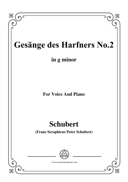 Free Sheet Music Schubert Gesnge Des Harfners Op 12 No 2 In G Minor For Voice Piano