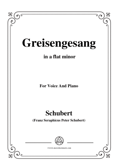 Free Sheet Music Schubert Greisengesang In A Flat Minor Op 60 No 1 For Voice And Piano