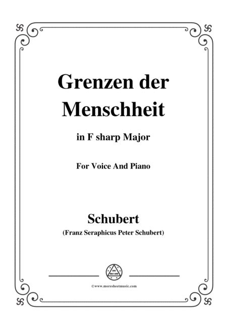 Free Sheet Music Schubert Grenzen Der Menschheit In F Sharp Major For Voice Piano