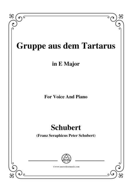 Free Sheet Music Schubert Gruppe Aus Dem Tartarus Op 24 No 1 In E Major For Voice Piano