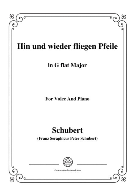 Schubert Hin Und Wieder Fliegen Pfeile In G Flat Major For Voice Piano Sheet Music