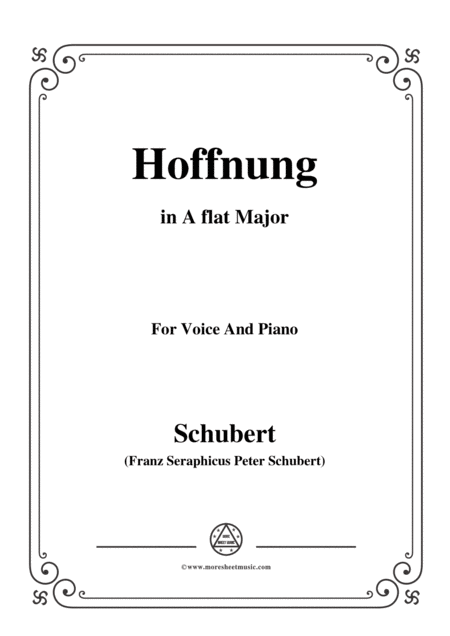 Schubert Hoffnung In A Flat Major For Voice Piano Sheet Music