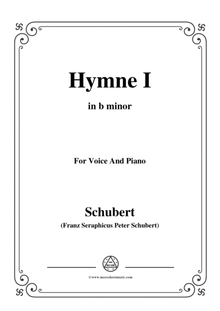 Schubert Hymne Hymn I D 659 In B Minor For Voice Piano Sheet Music