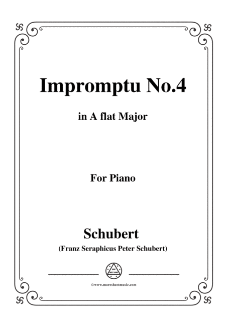 Schubert Impromptu No 4 In A Flat Major For Piano Sheet Music