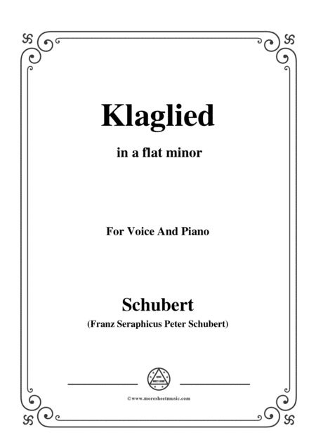 Free Sheet Music Schubert Klaglied Op 131 No 3 In A Flat Minor For Voice Piano