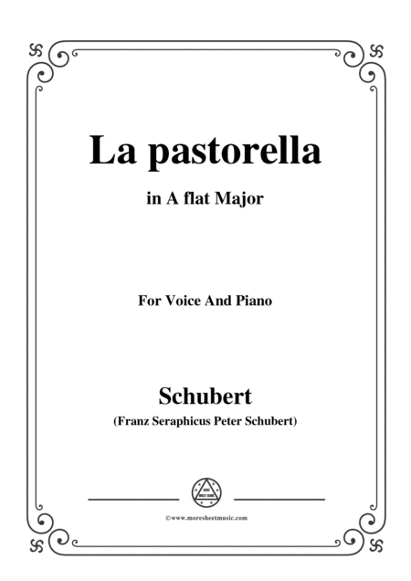 Free Sheet Music Schubert La Pastorella In A Flat Major For Voice Piano