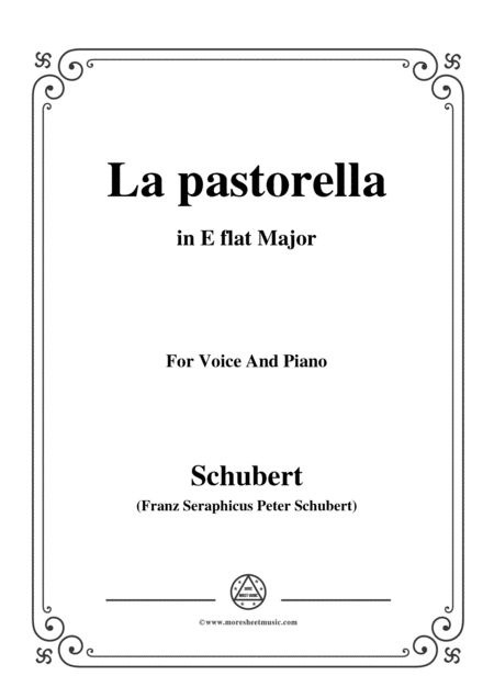 Free Sheet Music Schubert La Pastorella In E Flat Major For Voice Piano