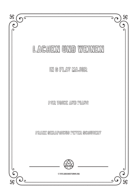 Free Sheet Music Schubert Lachen Und Weinen In G Flat Major For Voice And Piano