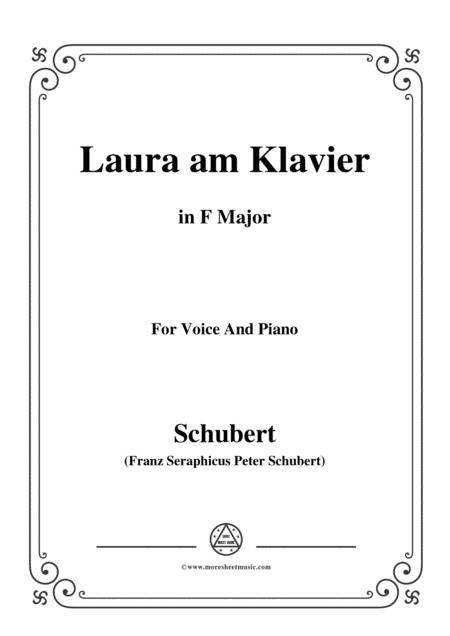 Schubert Laura Am Klavier Laura At The Piano 1st Version D 388 In F Major For Voice Piano Sheet Music