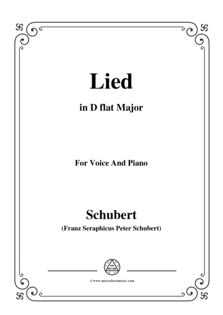 Schubert Lied In D Flat Major For Voice Piano Sheet Music