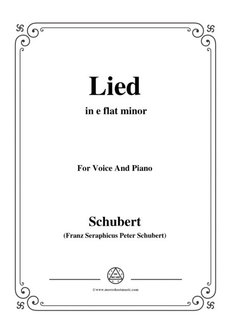 Schubert Lied Mutter Geht Durch Ihre Kammern D 373 In E Flat Minor For Voice Piano Sheet Music