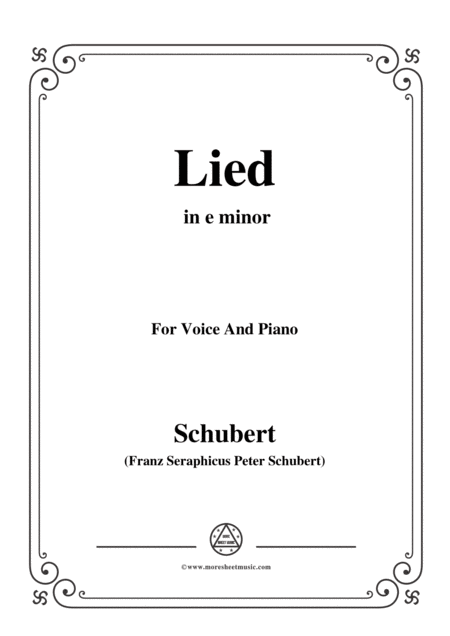 Free Sheet Music Schubert Lied Mutter Geht Durch Ihre Kammern D 373 In E Minor For Voice Piano
