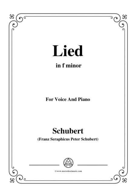 Free Sheet Music Schubert Lied Mutter Geht Durch Ihre Kammern D 373 In F Minor For Voice Piano