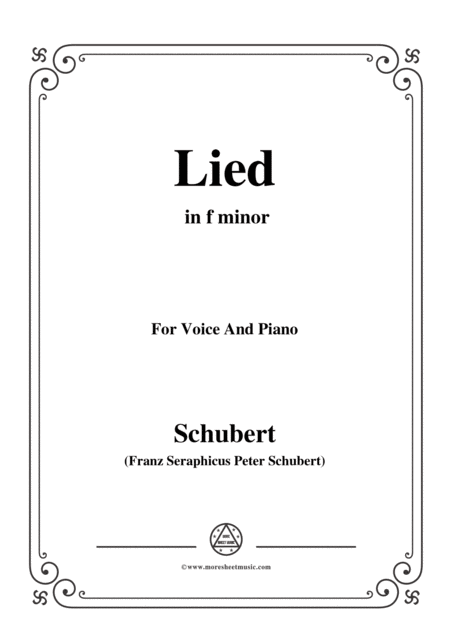 Schubert Lied Mutter Geht Durch Ihre Kammern D 373 In F Minor For Voice Piano Sheet Music