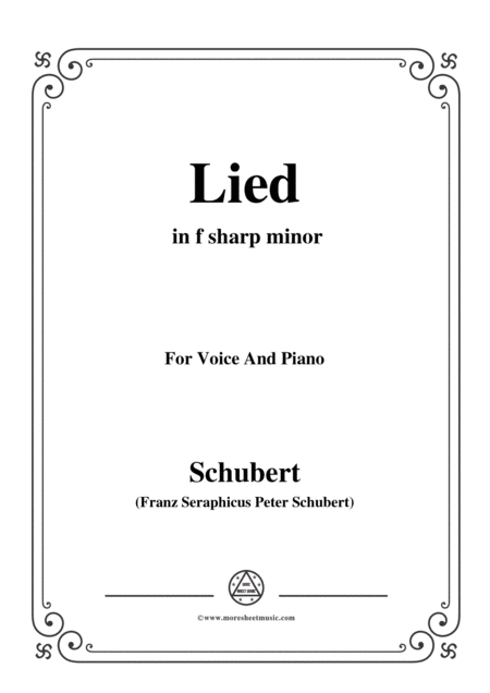 Schubert Lied Mutter Geht Durch Ihre Kammern D 373 In F Sharp Minor For Voice Piano Sheet Music