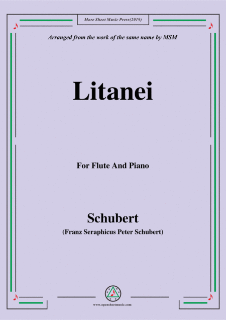 Free Sheet Music Schubert Litanei For Flute And Piano