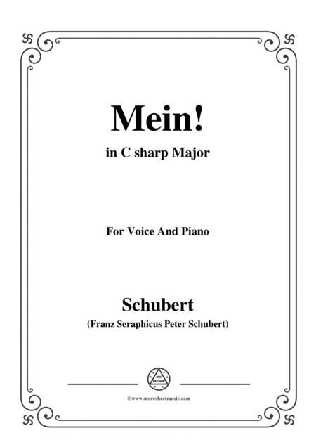 Free Sheet Music Schubert Mein In C Sharp Major Op 25 No 11 For Voice And Piano