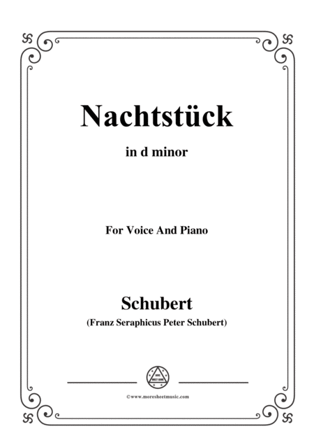 Free Sheet Music Schubert Nachtstck Op 36 No 2 In D Minor For Voice Piano