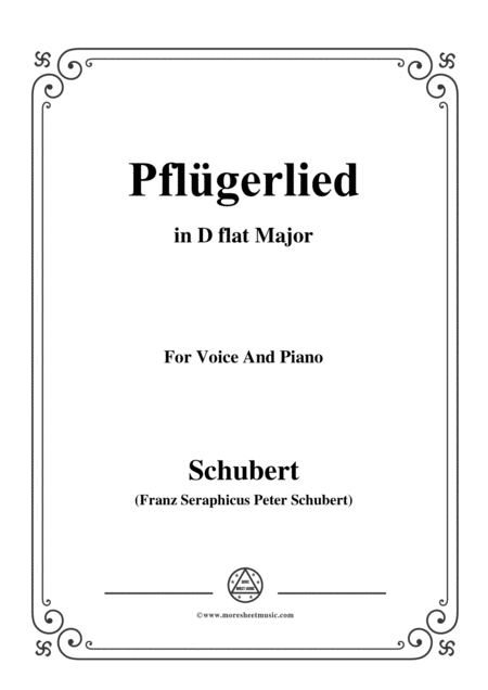 Free Sheet Music Schubert Pflgerlied In D Flat Major For Voice And Piano