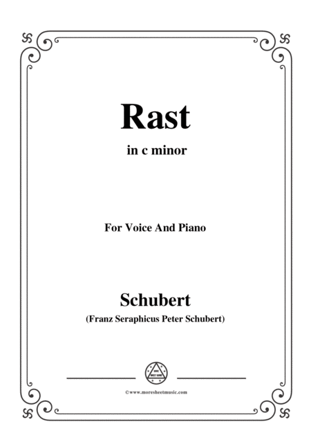 Free Sheet Music Schubert Rast From Winterreise Op 89 D 911 No 10 In C Minor For Voice Piano