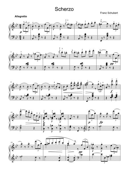 Schubert Scherzo Sheet Music