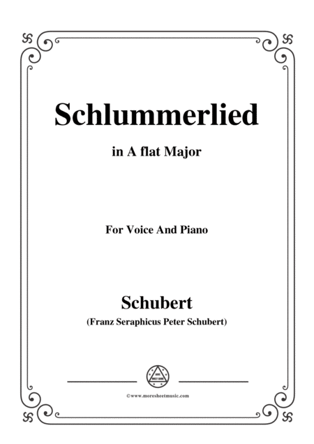 Schubert Schlummerlied In A Flat Major Op 24 No 2 For Voice And Piano Sheet Music