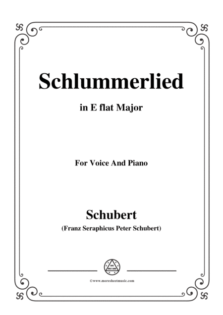 Free Sheet Music Schubert Schlummerlied In E Flat Major Op 24 No 2 For Voice And Piano