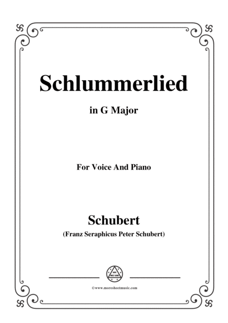 Free Sheet Music Schubert Schlummerlied In G Major Op 24 No 2 For Voice And Piano