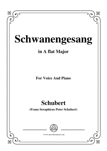 Schubert Schwanengesang Op 23 No 3 In A Flat Major For Voice Piano Sheet Music