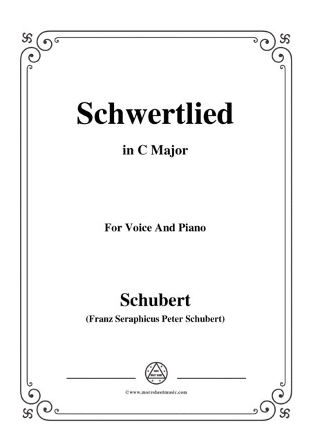 Free Sheet Music Schubert Schwertlied In C Major D 170 For Voice And Piano