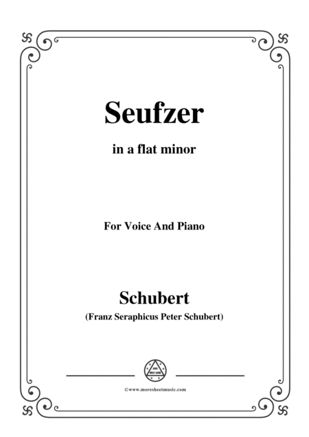 Free Sheet Music Schubert Seufzer In A Flat Minor D 198 For Voice And Piano