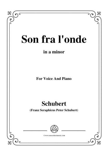 Free Sheet Music Schubert Son Fra L Onde In G Sharp Minor For Voice Piano