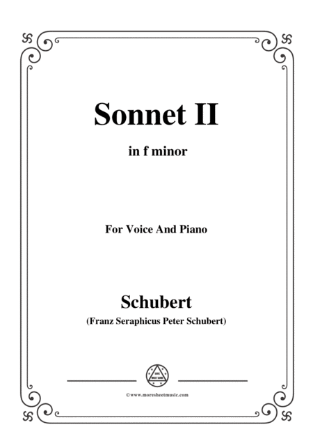 Free Sheet Music Schubert Sonnet Ii In F Minor For Voice And Piano