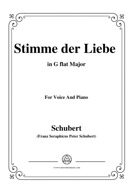 Schubert Stimme Der Liebe D 418 In G Flat Major For Voice And Piano Sheet Music