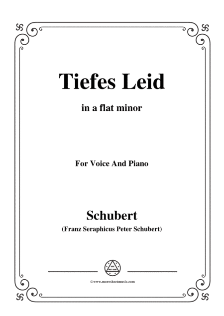 Free Sheet Music Schubert Tiefes Leid In A Flat Minor For Voice Piano