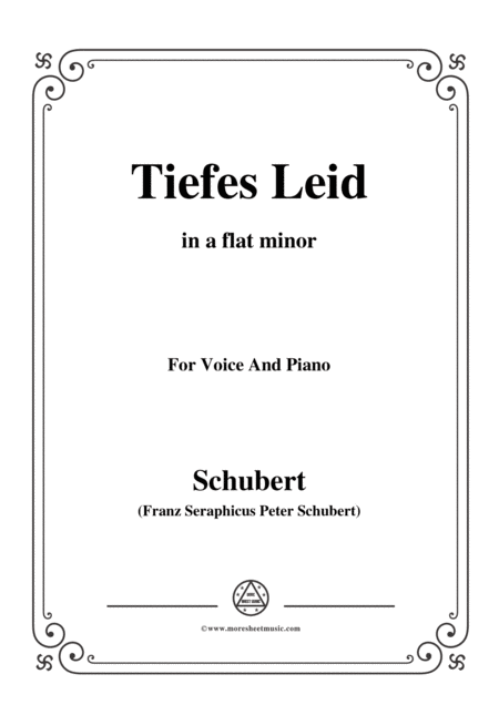 Schubert Tiefes Leid In A Flat Minor For Voice Piano Sheet Music