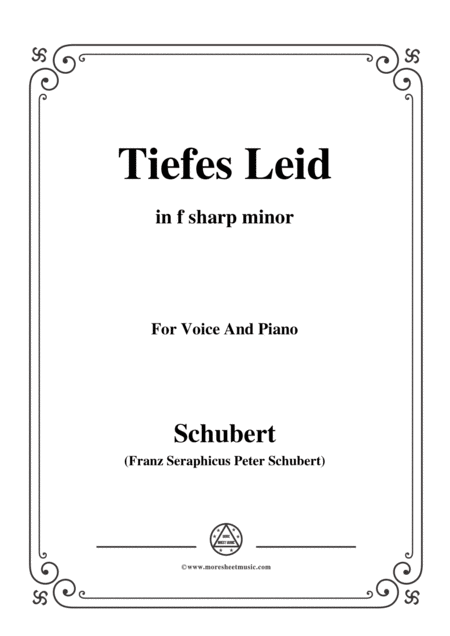 Free Sheet Music Schubert Tiefes Leid In F Minor For Voice Piano