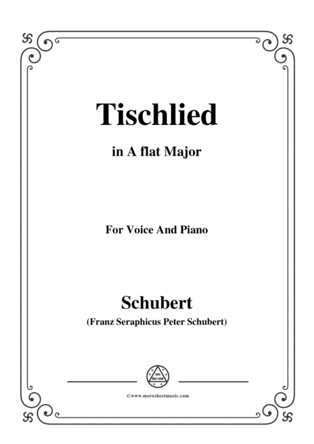 Free Sheet Music Schubert Tischlied Op 118 No 3 In A Flat Major For Voice Piano