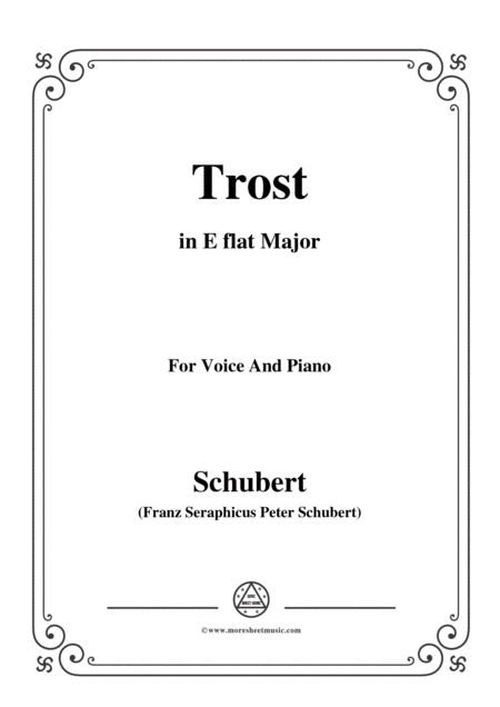 Free Sheet Music Schubert Trost In E Flat Major For Voice Piano