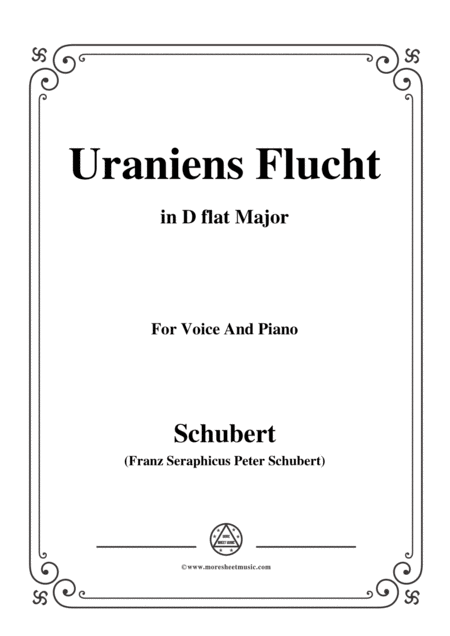 Schubert Uraniens Flucht Uranias Flight D 554 In D Flat Major For Voice Piano Sheet Music