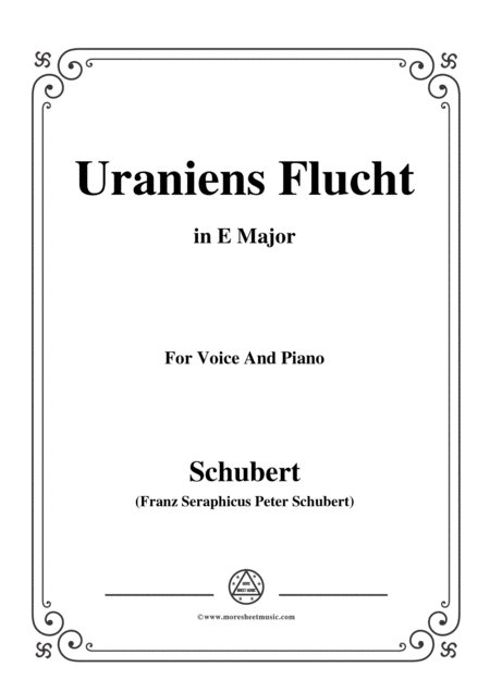 Schubert Uraniens Flucht Uranias Flight D 554 In E Major For Voice Piano Sheet Music