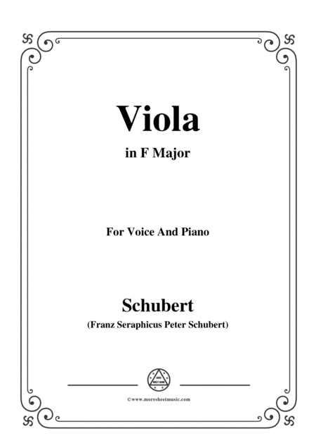 Free Sheet Music Schubert Viola Violet Op 123 D 786 In F Major For Voice Piano