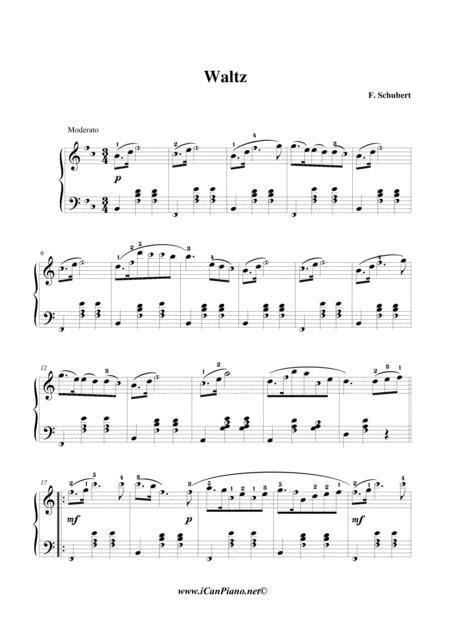 Free Sheet Music Schubert Waltz Icanpiano Style