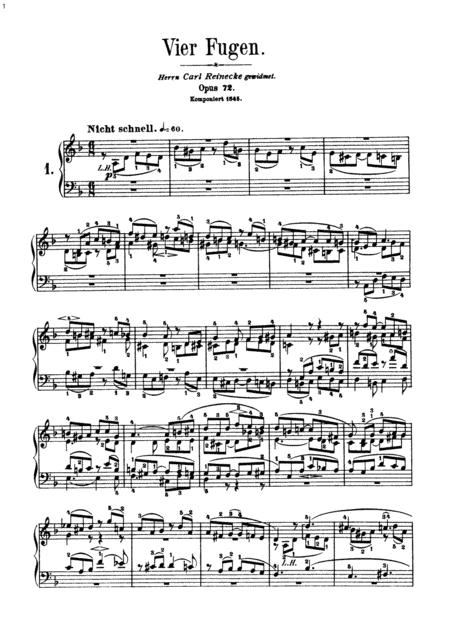 Free Sheet Music Schumann 4 Fugues Op 72 Complete Version